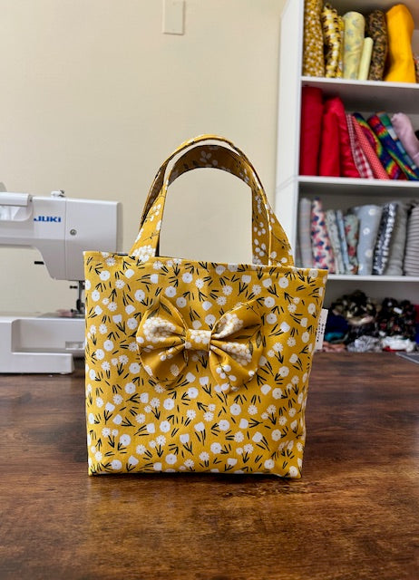 Mini Tote Bag With Attached A Bow