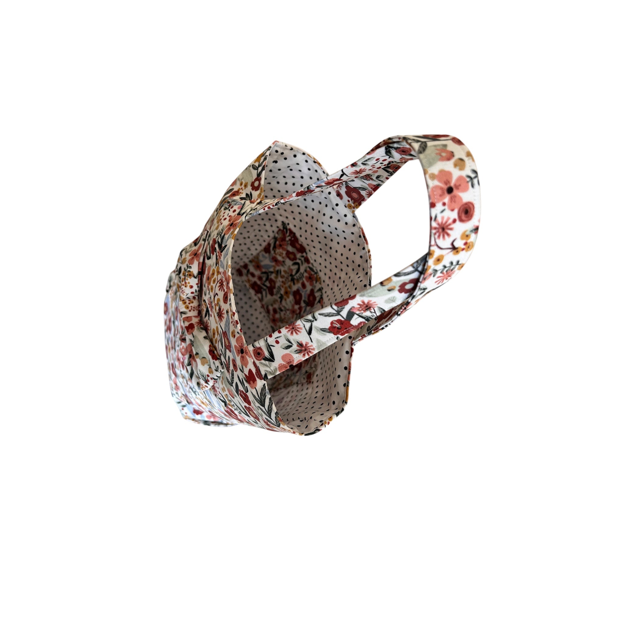 Bright Floral Bag With Attached A Bow
