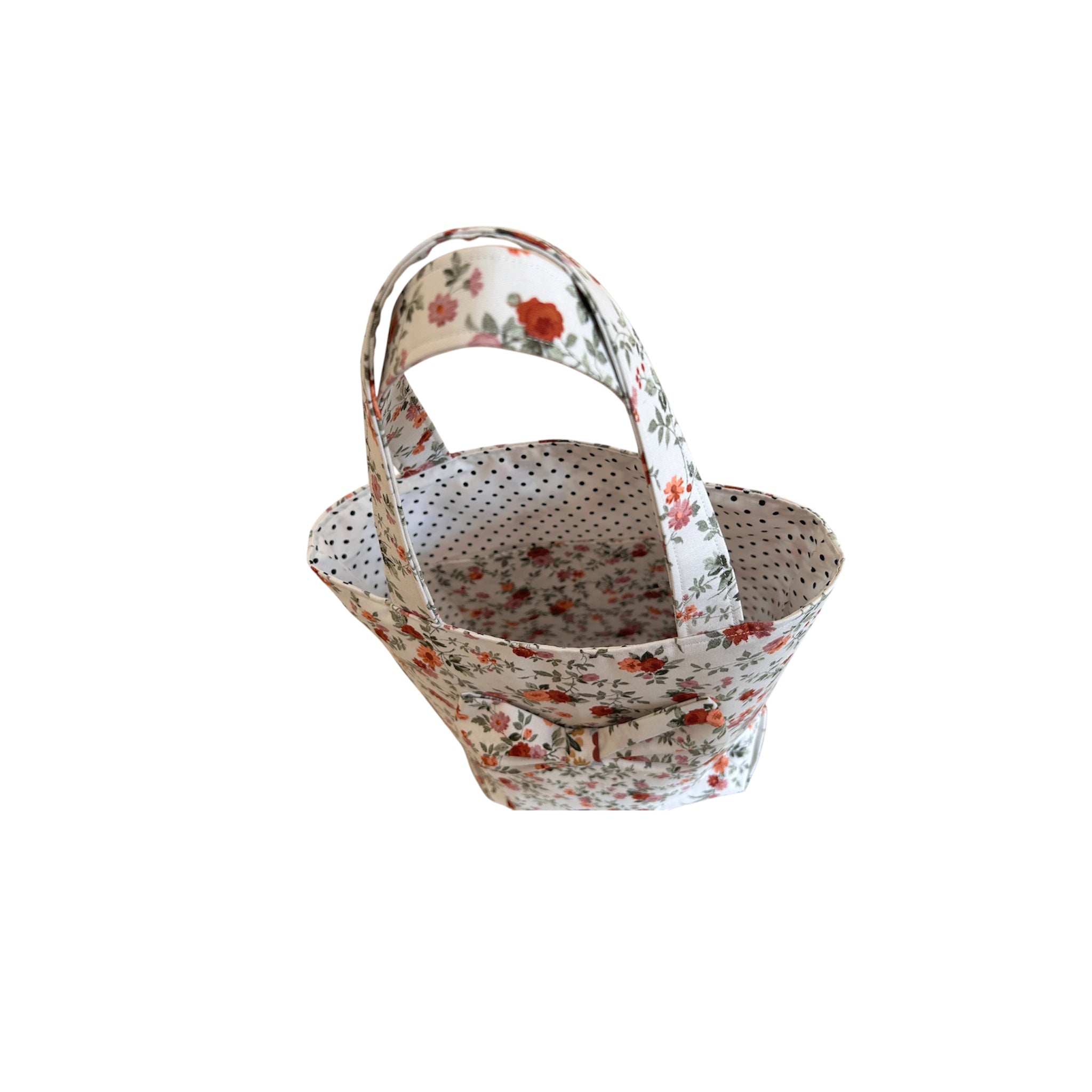 Bright Floral Bag With Attached A Bow