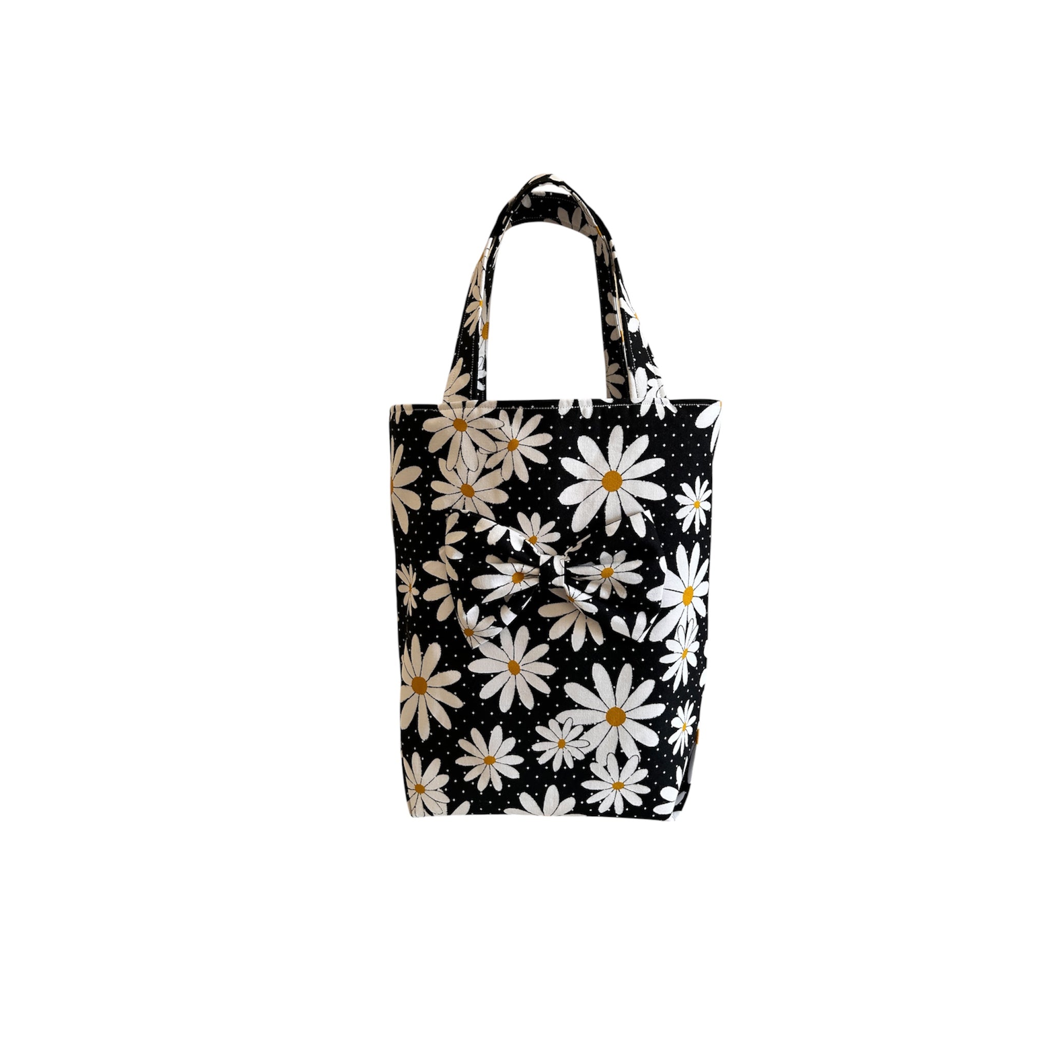 Bright Floral Bag With Attached A Bow