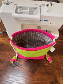 Small Two-Tone Drawstring Bag