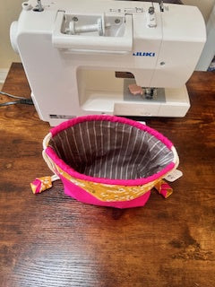 Small Two-Tone Drawstring Bag