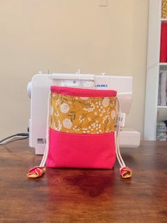 Small Two-Tone Drawstring Bag